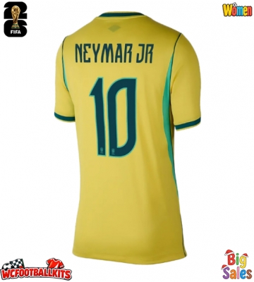 Brazil Neymar Jr #10 Replica Home Stadium Shirt for Women World Cup 2026 Short Sleeve